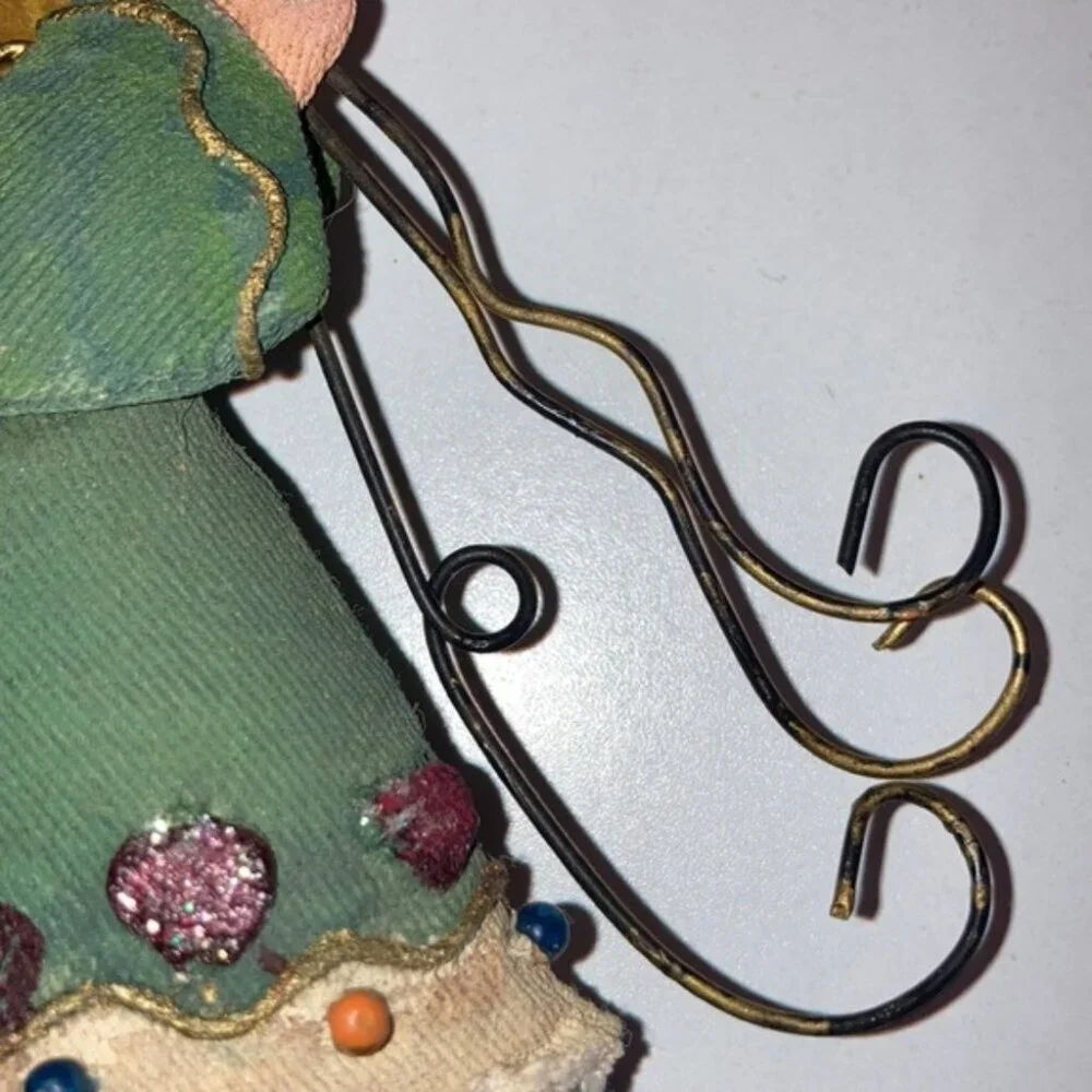 👼🎄 Fabric & Metal Angel Christmas Ornament | 5” x 5.5” | Holiday Tree Decor ✨